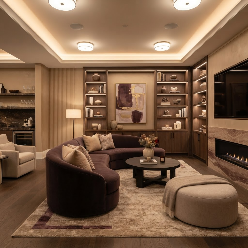 Finished basement living space
